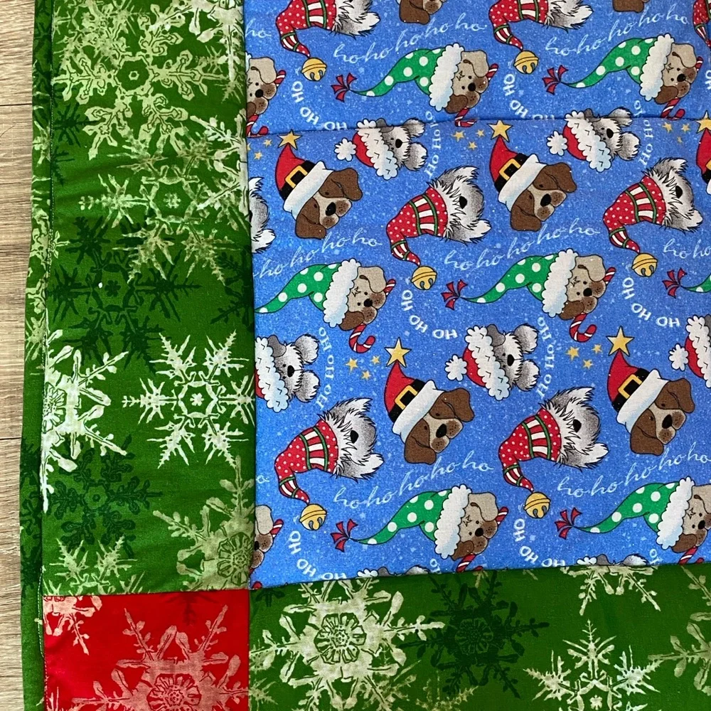 Christmas Festive Blue Dog Blanket